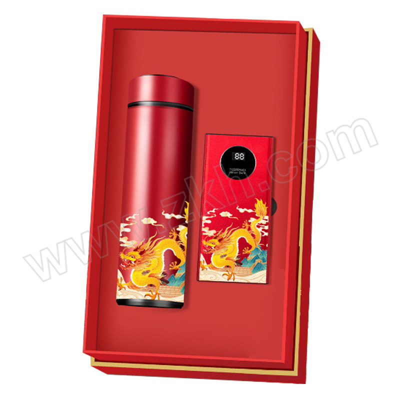 FANJIA/繁佳 龙年礼品套装 LZL-红色 190×320×72mm 含450mL温控杯+10000mAh移动电源 1套