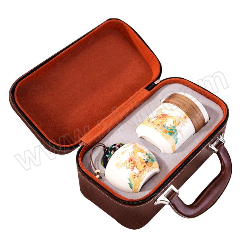 FANJIA/繁佳 龙年旅行茶具套装 LZL-白色 243×130×97mm 含手抓壶+茶叶罐+茶杯×3 1套