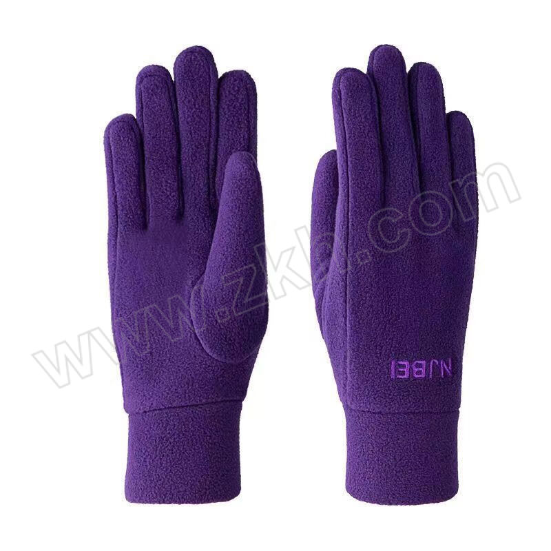 JIUZHEN/久臻 女款摇粒绒保暖手套 ZSF56 均码 紫色 1双