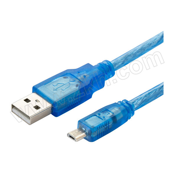AMSAMOTION/艾莫迅 MicroUSB线 透明蓝USB-micro-3M 磁隔离 适用威纶通触摸屏下载线 1根