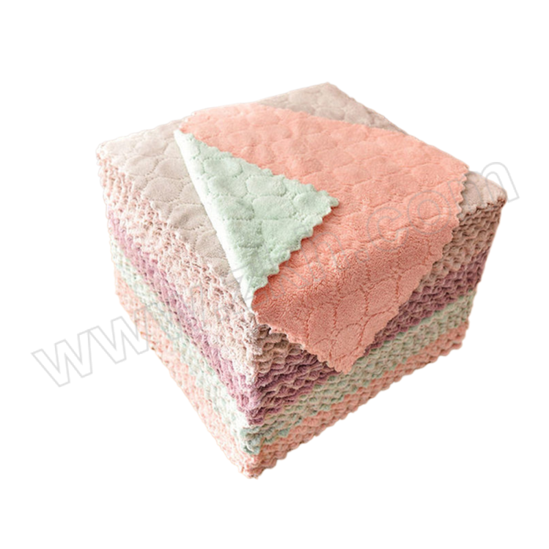 JUFUYUAN/聚福沅 抹布 16×27cm 粉色/绿色/紫色/灰色/卡其色随机 100条 1包