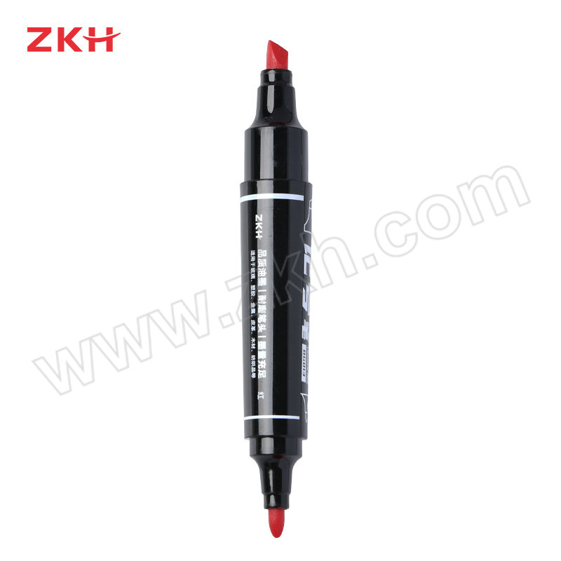 ZKH/震坤行 大双头记号笔 BG013 【转】1.5mm/5.7mm 红色 10支 1盒