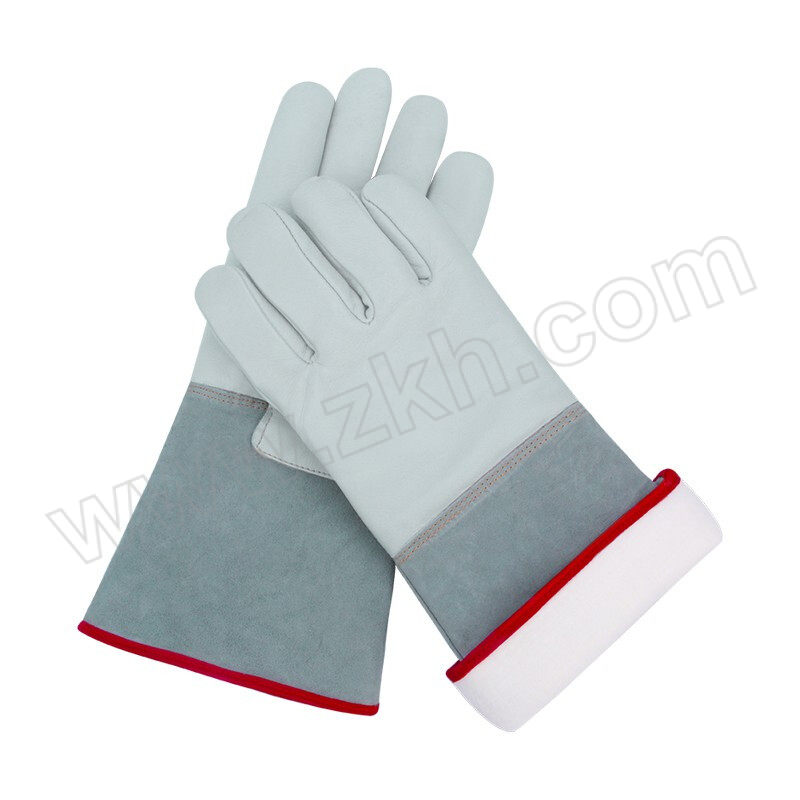 MAOZHENG/贸正 牛皮耐低温防液氮手套 MZS-DW05 均码 灰色 长68cm 1副