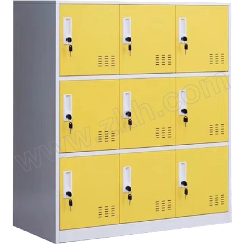 YUKERUI/誉科瑞 白色套黄色九门书包储物柜 YKR-SBG-0031 尺寸900×400×1000mm 1台
