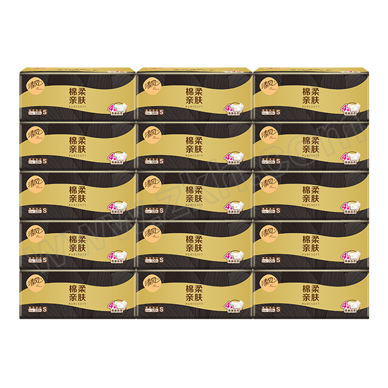 BREEZE/清风 轻奢黑金系列抽纸 BR10SMR-30E 170×132mm 80抽×30包 4层 1箱