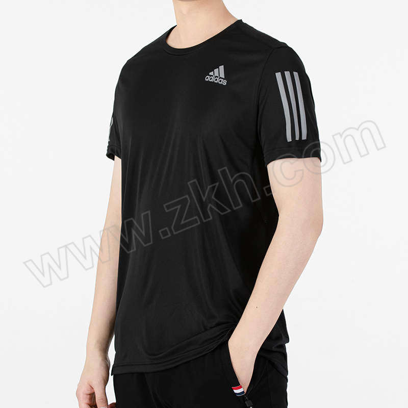 ADIDAS/阿迪达斯 男子圆领短袖T恤 H58591 S 黑色/深银灰 1件