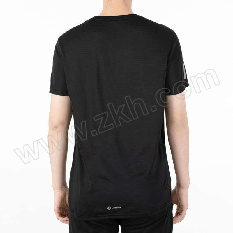 ADIDAS/阿迪达斯 男子圆领短袖T恤 H58591 S 黑色/深银灰 1件