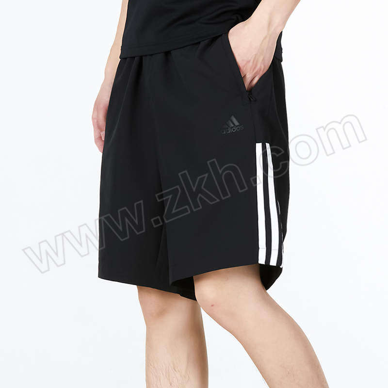 ADIDAS/阿迪达斯 男子休闲梭织短裤 HE7412 M 黑色/白色 1件