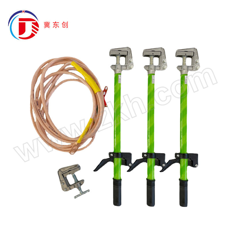 DONGCHUANG/冀东创 10KV25方手握式平口接地线+地夹 DC-SWSJIX-平口地夹5 1m手握式平口螺旋接地棒×3+25mm²软铜线(1×3+2m) 1套