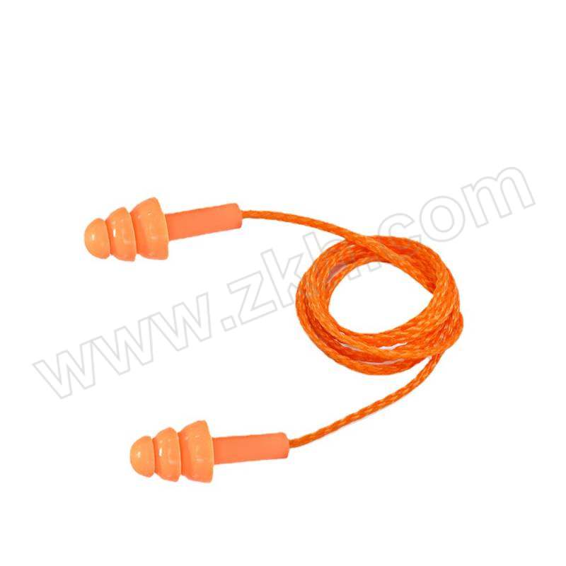BDS/保盾 可重复使用圣诞树型硅胶耳塞 EC-2001C NRR26dB SNR32dB 橙色 带线 100副 1盒