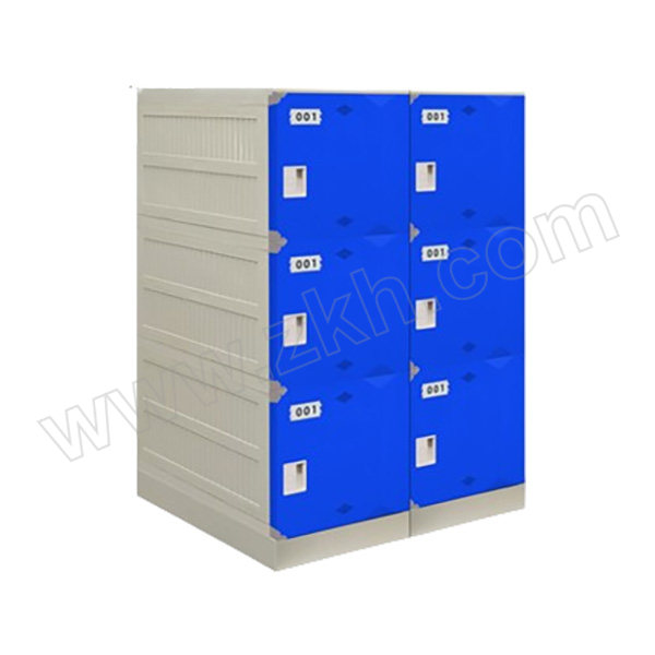 ZKH/震坤行 ABS塑料六门书包柜 Q-395F(单门400×395×500） 整体尺寸1290×790×500mm 蓝色+白色 1台