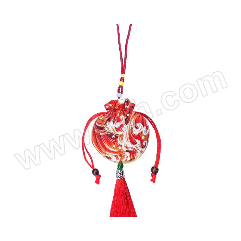 HUAIFENG/淮风 和风香包 海浪红色(空袋) 总长36cm 流苏长9cm 袋身长10cm 挂绳长17cm 1个