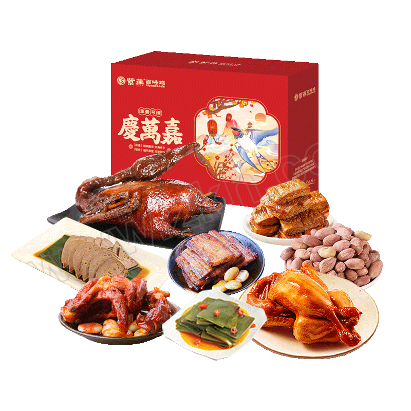 ZIYANFOODS CHAIN/紫燕百味鸡 庆万嘉礼盒 1.12Kg 1盒
