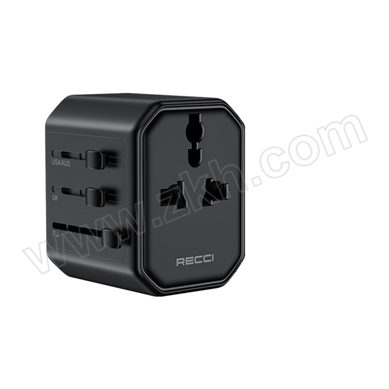 RECCI/锐思 全球通充电器 RCG-N05 标配/黑色/二合一/12W/多国适配/多重安全保护 1个
