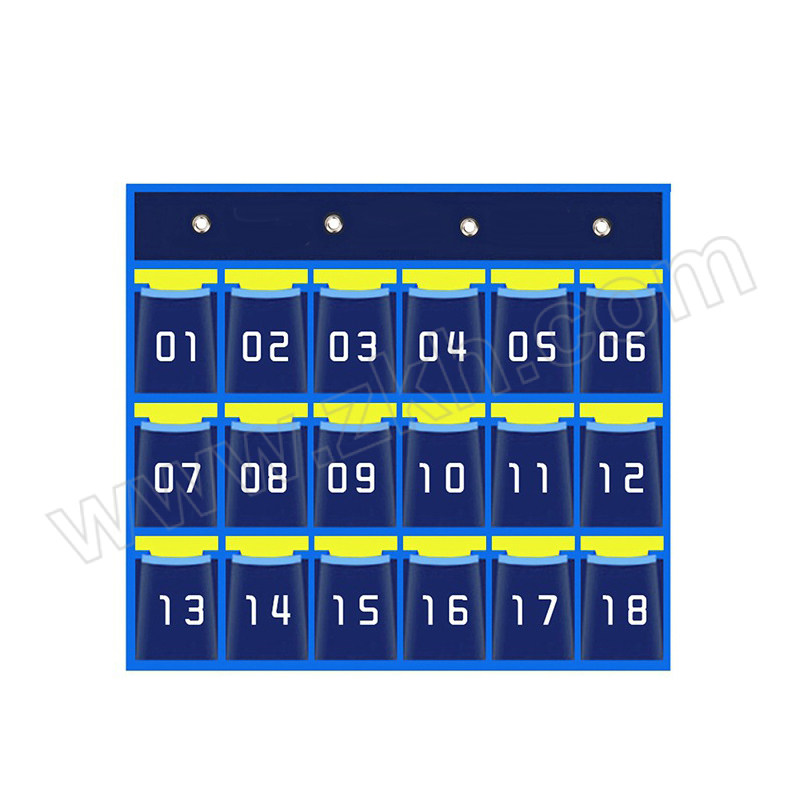 DILINGQU/第零区 壁挂手机收纳挂袋 DLQ-6455 蓝黄色 经典款 18格 67×51cm 1个