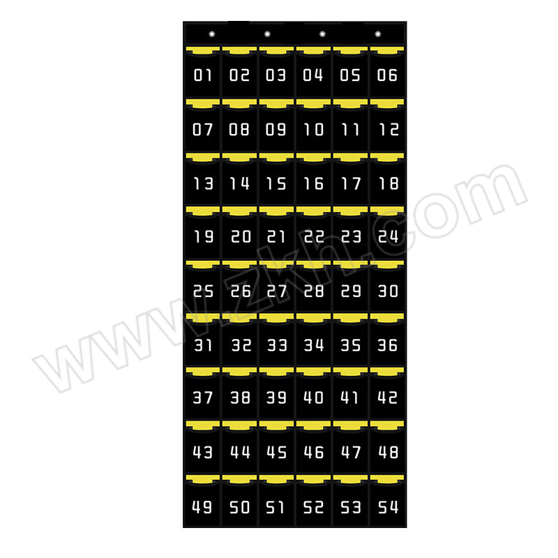 DILINGQU/第零区 壁挂手机收纳挂袋 DLQ-6472 黄底黑色 口袋款 54格 67×141cm 1个