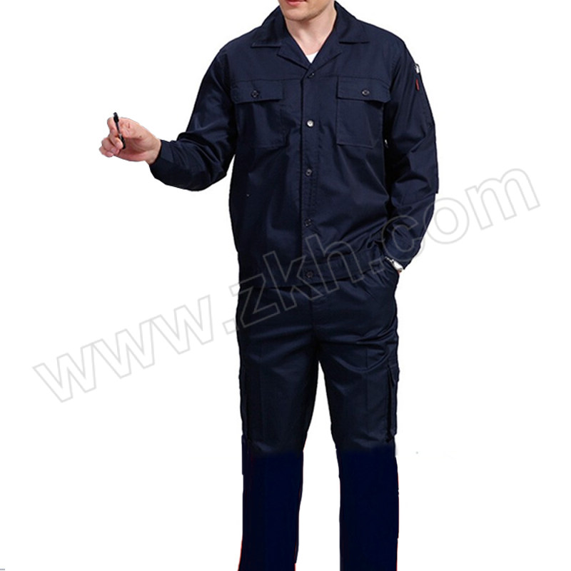 ALINIU/阿力牛 长袖工装劳保服套装 AGF597 2XL 藏青色 含上衣×1+裤子×1 1套