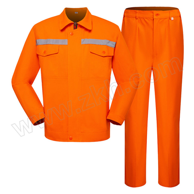 JINZHENHE/金臻赫 反光条劳保工作服套装 2XL 橘色 含上衣×1+裤子×1 1套