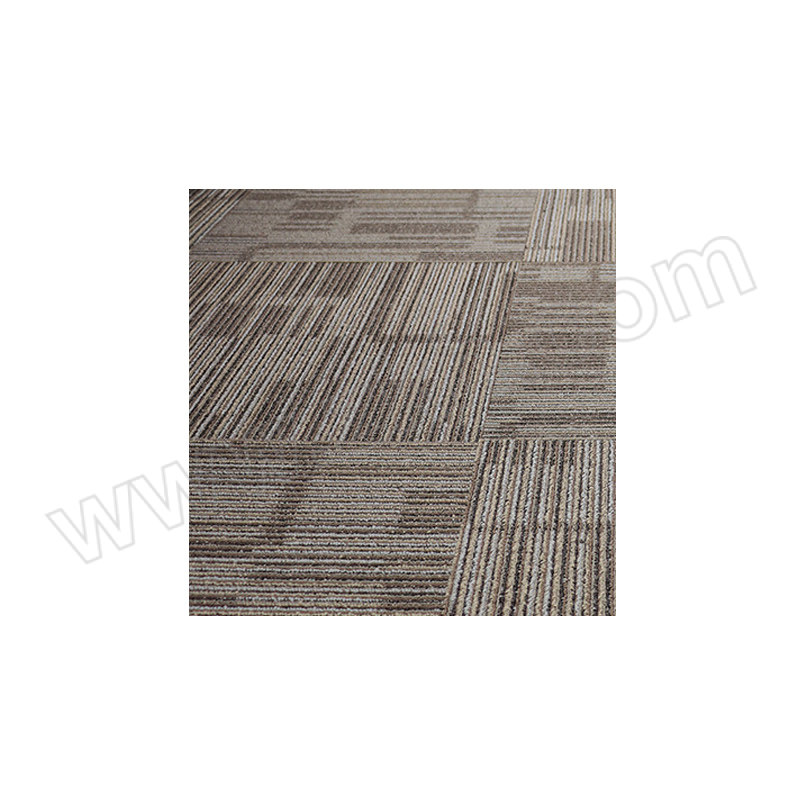XWH/希万辉 办公室PVC方块地毯 XWH-FFK-001 50×50cm 灰咖条纹 沥青底 1个