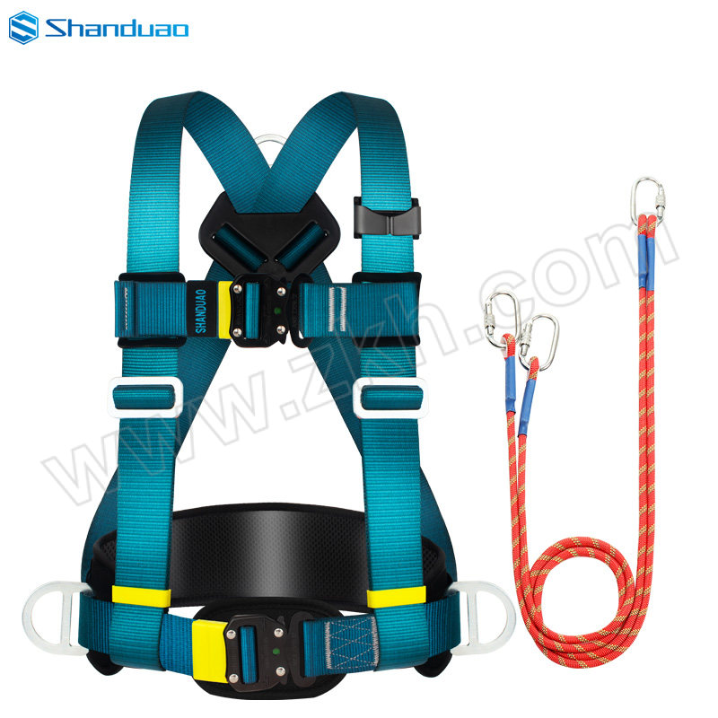 SHANDUAO/山都澳 半身速插式安全带套装(双小钩) AD9063 含安全带×1+5m双小钩连接绳×1 1套