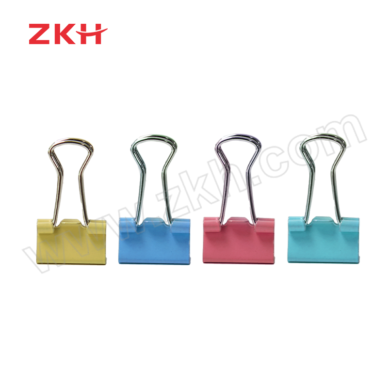 ZKH/震坤行 彩色长尾夹 HBG-PJ152 15mm 60个/筒 1筒