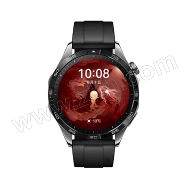 HUAWEI/华为 智能手表 WATCH GT 4 (46mm) 曜石黑 黑色氟橡胶表带 1个