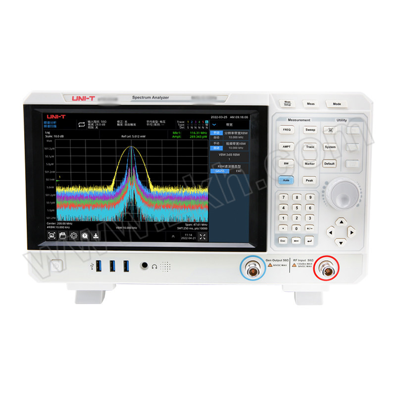 UNI-T/优利德 台式频谱分析仪 UTS3036B 9kHz~3.6GHz 相噪-98dBc/Hz RBW 1Hz~3MHz 平均噪声-161dBm 扫描点数40001 10.1英寸TFT LCD电容触屏 1台