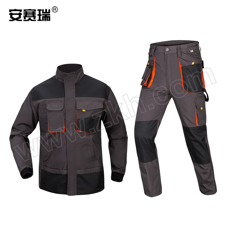 ANSAIRUI/安赛瑞 长袖工作服套装 3F01514 S 深灰色 含上衣×1+裤子×1 1套