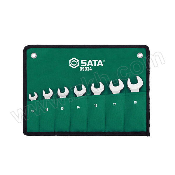 SATA/世达 公制全抛光两用短快扳组套(布袋) SATA-09034 7件 10~19mm 1套
