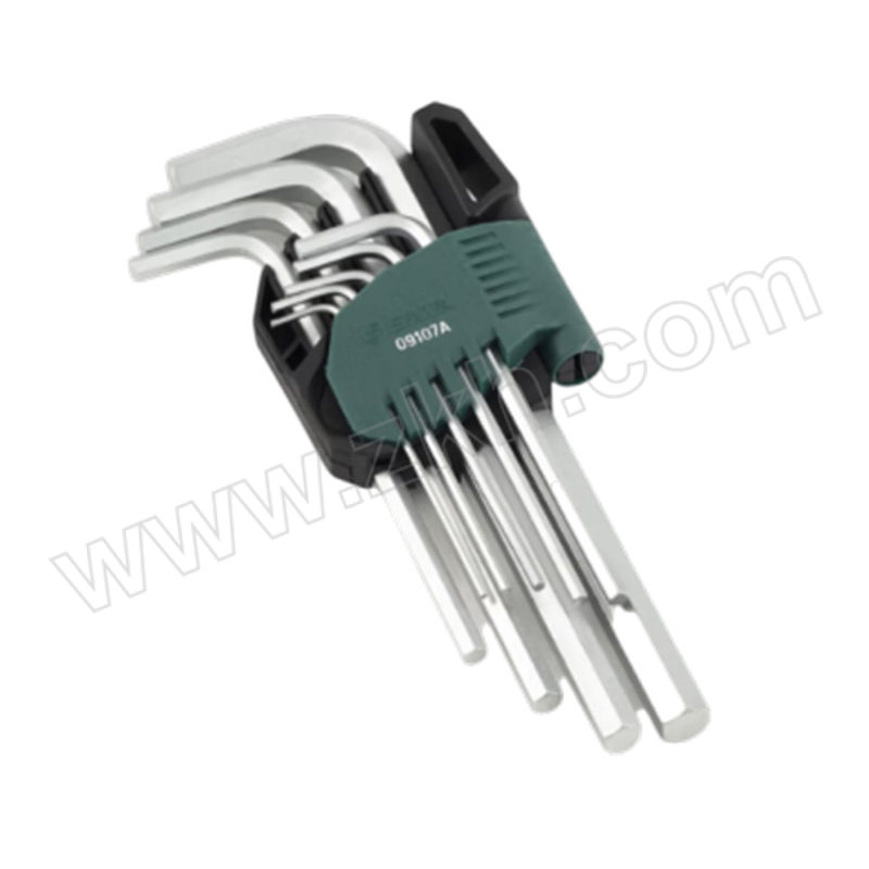 SATA/世达 公制内六角扳手组套 SATA-09107A 9件 1.5~10mm 铬钒钢(塑架) 1套