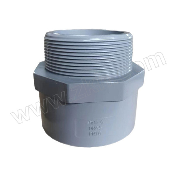 SHCN/协羽塑胶 CPVC外螺纹直接(化工管配件)美标 4" 1.6MPa 适配管外径114.3mm 浅灰色 1个