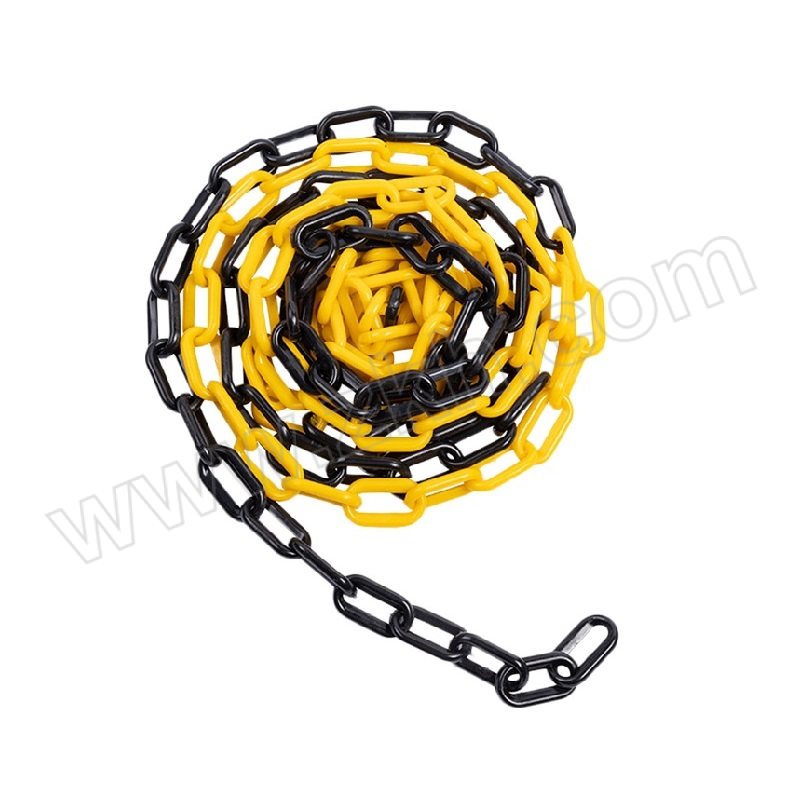 BHD/比鹤迖 警示柱路锥塑料隔离链条 DLSH036 8mm 黄黑色 25m 1条