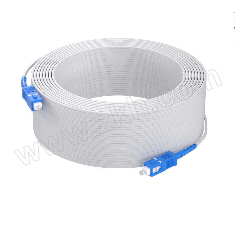 AIENKIS/奥恺 室内成品皮线光缆 AK-GJXH-110SC 2钢丝1芯 SC-SC单模光纤跳线 白色 10m 1条
