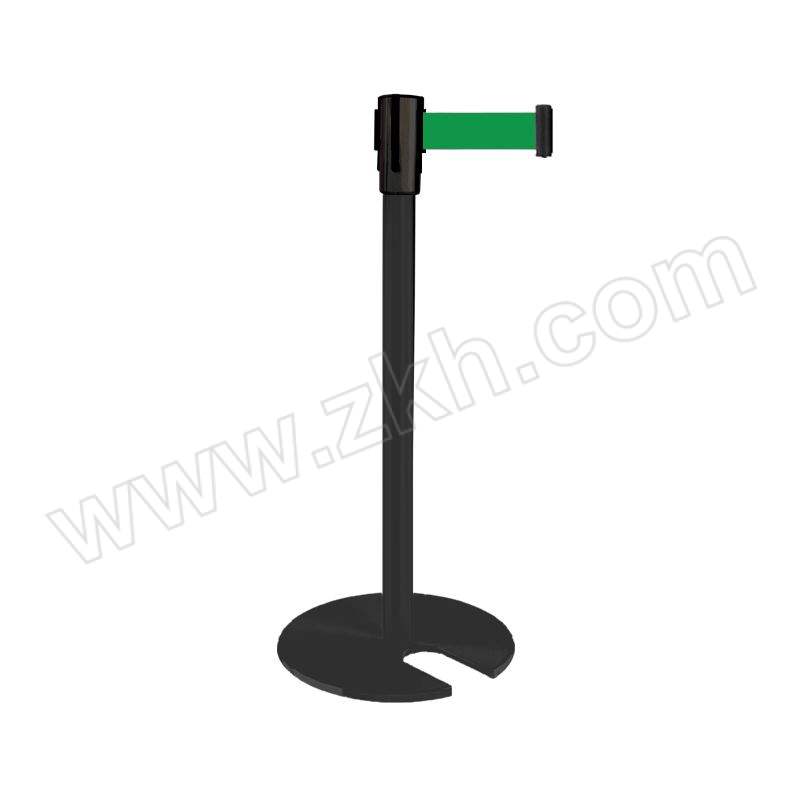 JSD/警士盾 黑色烤漆可叠式隔离栏杆 VUBC214 350mm直径U型底盘 2m浅绿色织带 1根