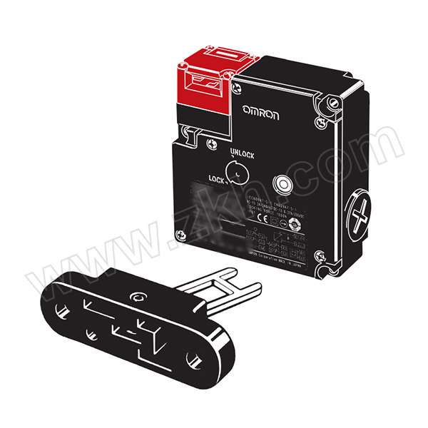 OMRON/欧姆龙 电磁锁定安全门开关+操作钥匙 D4NL-1GFG-B+D4DS-K3 1套