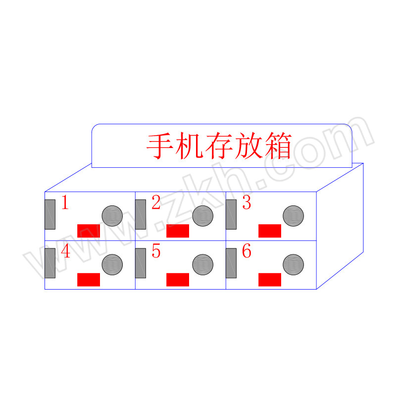 FABAO/发堡 6格透明手机存放柜 sjg-113 1个
