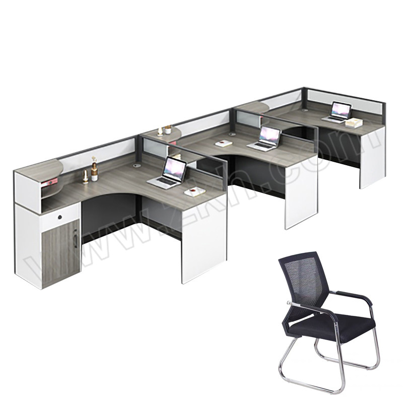 JIAHANG/嘉航 职员桌3人位+4把椅 ZYZ-S12 尺寸4200×1200×1100mm 1套