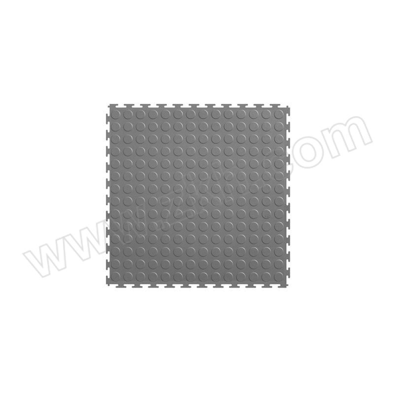 BL/帛拉 PVC工业锁扣地垫 84125 灰色 圆点纹 500×500×6mm 1块