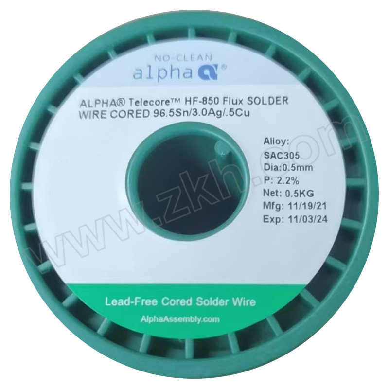 ALPHA/阿尔法 无铅锡丝 SAC305 HF850  TLPP3.3(0.5mm) 500g×24卷 1包