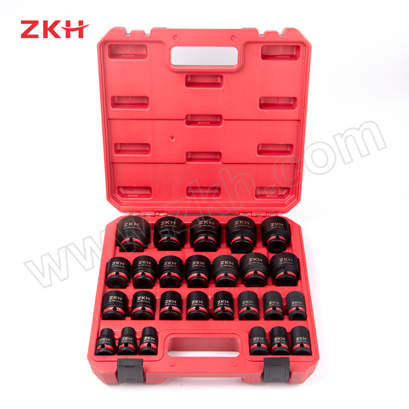 ZKH/震坤行 26件1/2"系列标准六角风动套筒组套 IS197 10mm,11mm,12mm,13mm,14mm,15mm,16mm,17mm,18mm,19mm,20mm,21mm,22mm,23mm,24mm,25mm,26mm,27mm,28mm,29mm,30mm,32mm,33mm,34mm,35mm,36mm 1套