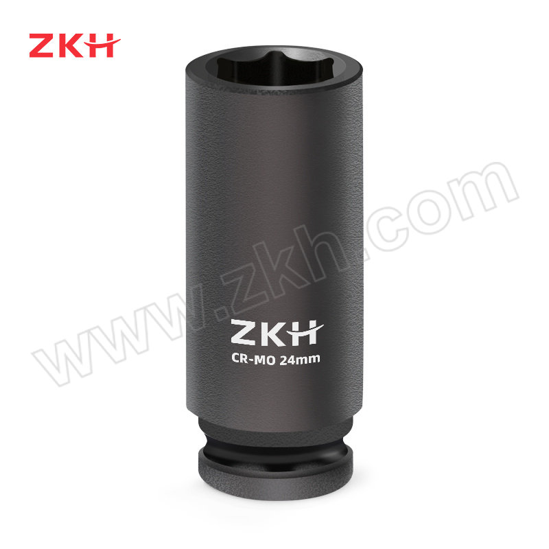 ZKH/震坤行 经济型1/2"系列公制六角风动长套筒 EDIS074 24mm 加长型 1个