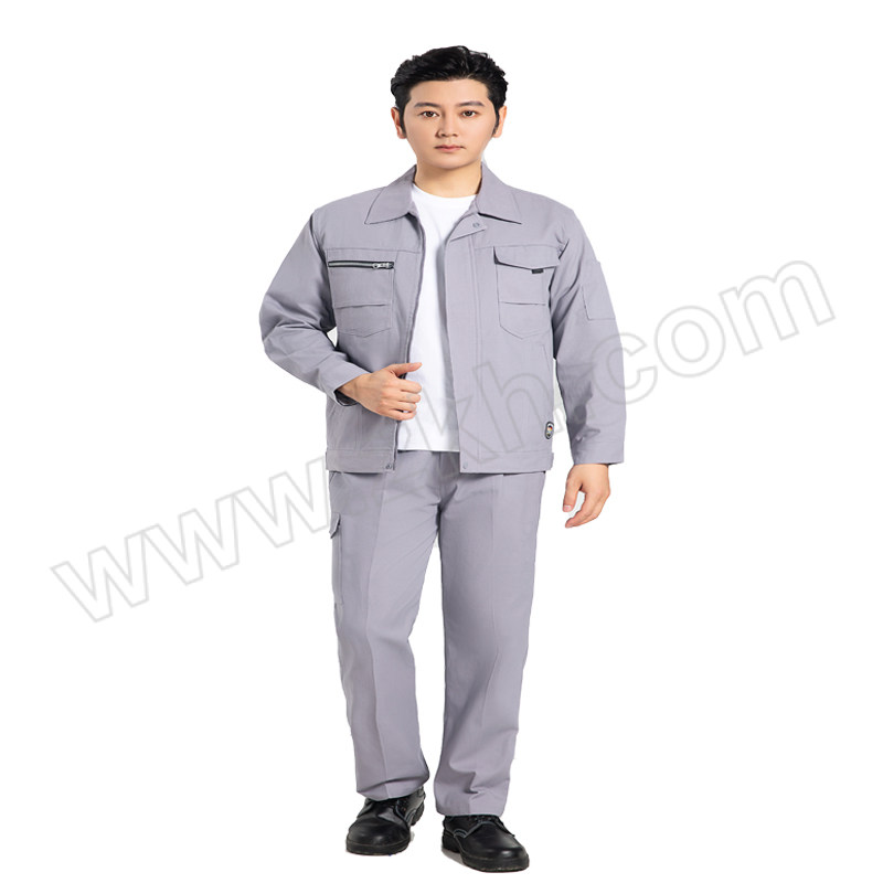 TOPRUI/拓普瑞 春秋季全棉长袖工作服套装中灰色 M903 4XL/190码 上衣×1+裤子×1 1套