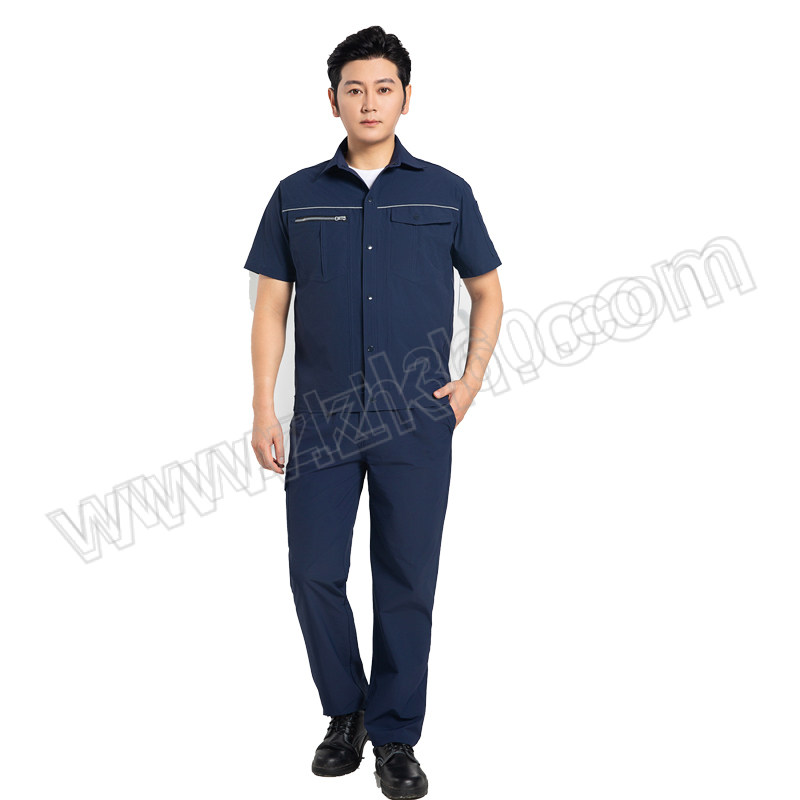 TOPRUI/拓普瑞 夏季速干短袖工作服套装藏蓝色 S601 XL/175码 上衣×1+裤子×1 1套