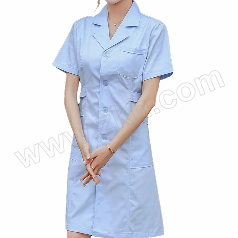 JIUZHEN/久臻 医院实验室护士服大褂 ZST377 L 蓝色 女款 1件