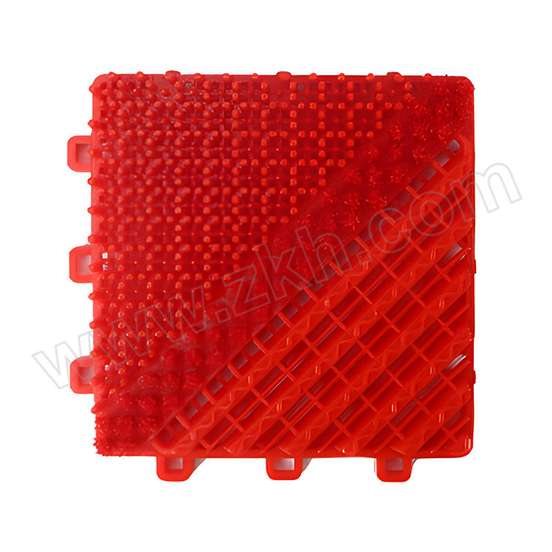 JHS/集华世 三合一除尘防滑垫 JHS-FHD-180 单刷红刷红块 15×15×2.5cm 1个