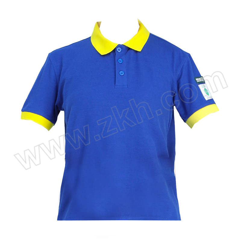 ZHELJ/浙蓝鲸 夏季薄款抗静电加油站工作服 ZLJ-FJDGZF-710 M/165 艳蓝黄 1件