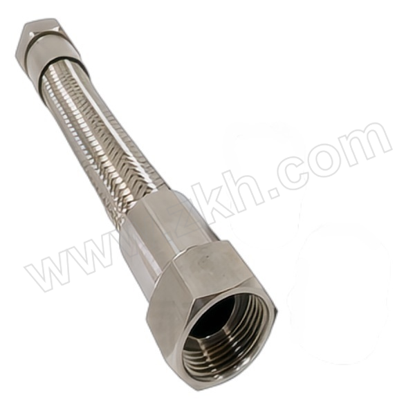 ZBHC/中北昊宸 不锈钢编织铁氟龙四氟软管 DN19×4.1m两端扣压3/4"内螺纹平头 PTFE四氟管外编钢丝 耐温-73~260℃ 1根