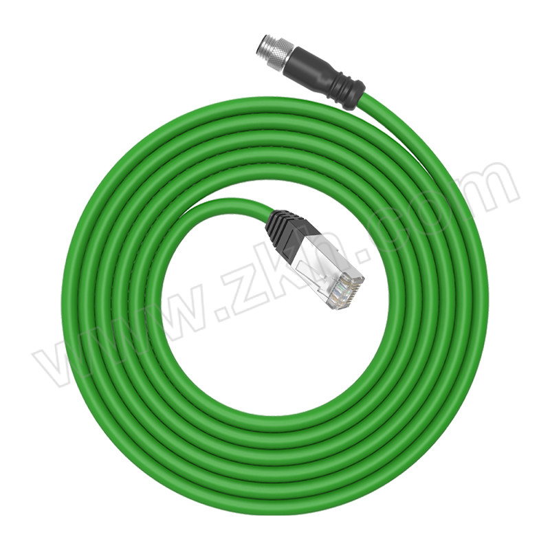 ZHAOLONG/兆龙 M8高柔工业传感器电缆组件 1.07.4.03.001429 M8公头-rj45 绿色 10m 1根