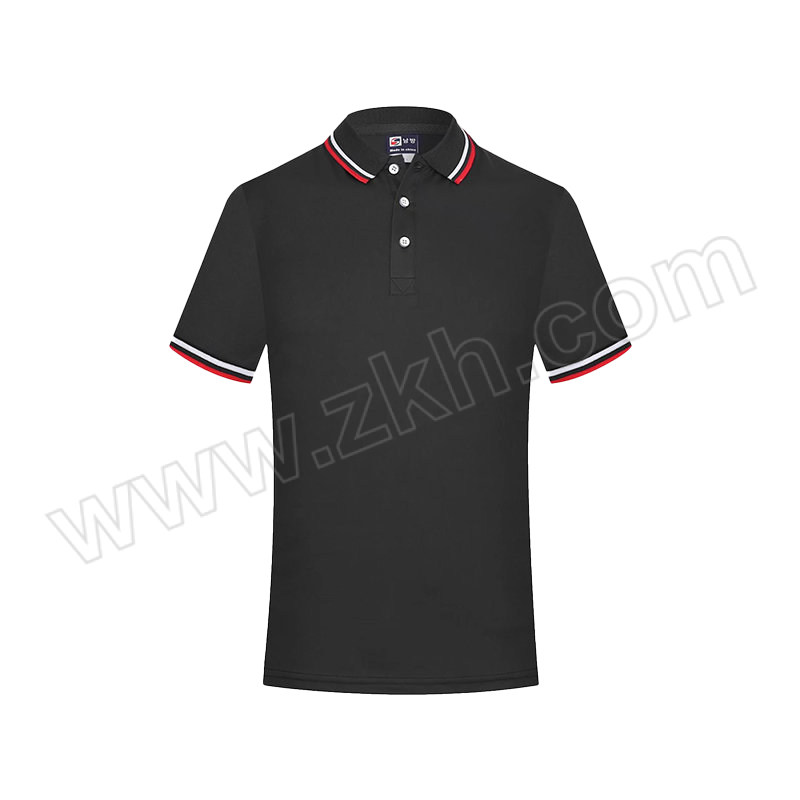 ZHELJ/浙蓝鲸 夏季速干POLO衫短袖 ZLJ-TX-751 4XL 黑色 马克速干 1件