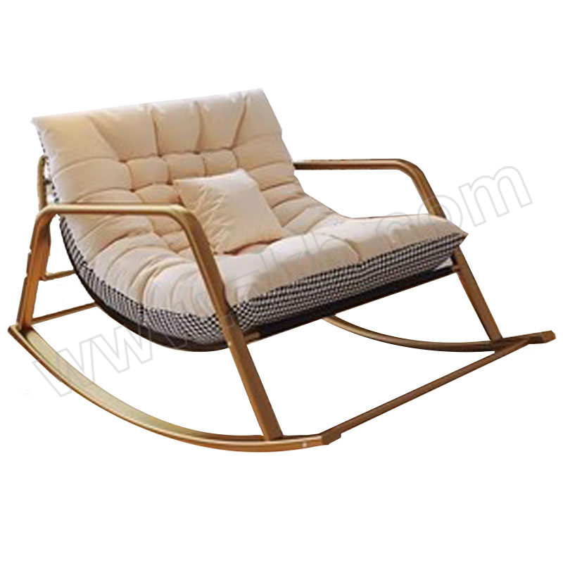 DAODING/稻丁 双人懒人沙发躺椅 DD-TY-007 尺寸1150×900×120mm 千鸟格米白色+金色 1个